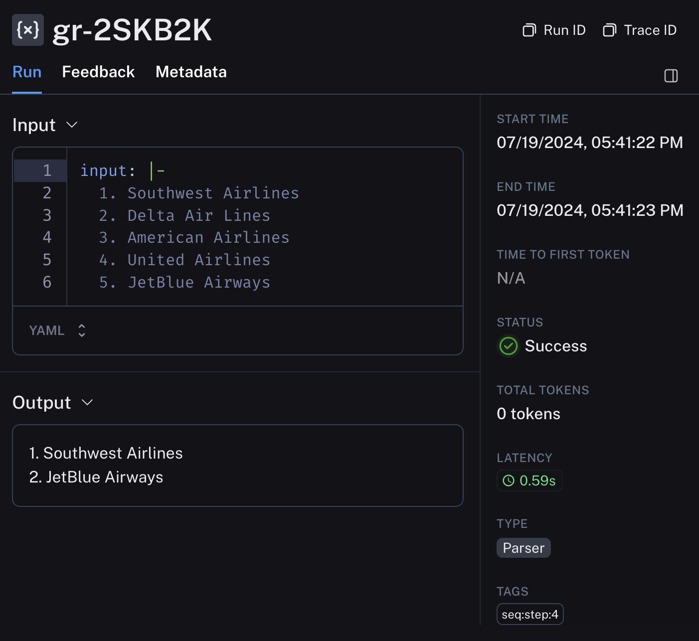 Validator Results